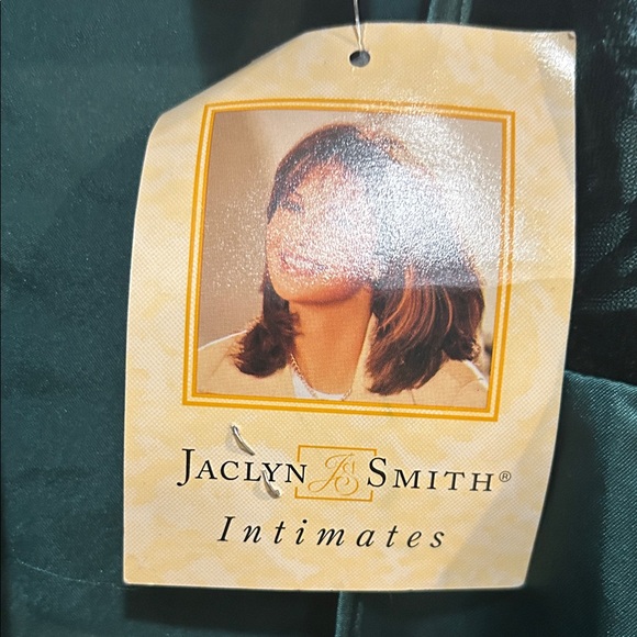 Vintage 90’s Jaclyn Smith Deep Green Satin Intimate Wrap Robe - Picture 2 of 9